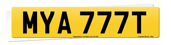 Registration number MYA 777T